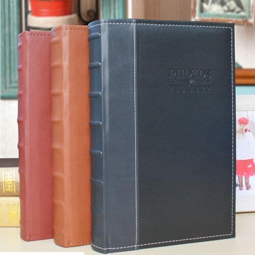300 Sheets 6Inch Retro Leather Photo Album With Note Bar Graduation Memories Book Wedding Pictures Storage Baby Album Scrapbook