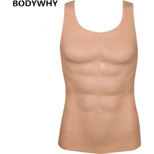 Fake Chest Muscle Belly Macho Soft Silicone Strong Male Muscle Wear Thin Mens Variant Fitness Cosplay Muscle Silicone Gel Coat