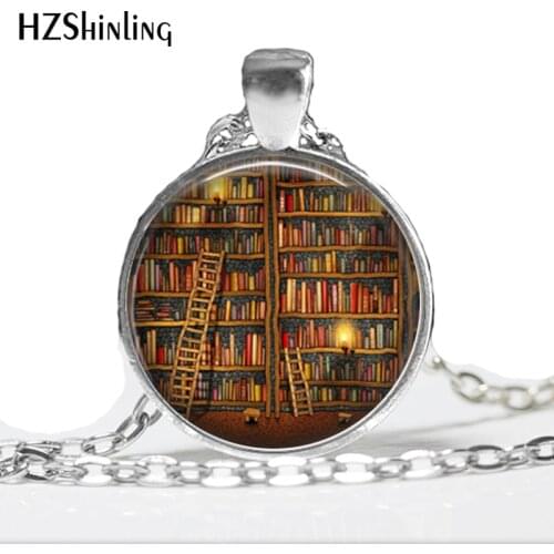 2017 Collares Collier Library Book Case Necklacevintage Style Gift For Students Teachers And Librarians Necklace ,old Books HZ1