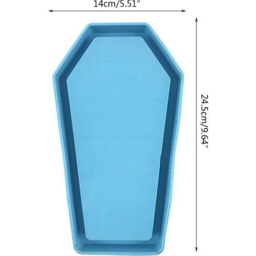 Halloween Coffin Storage Box Epoxy Resin Mold Tray Serving Plate Board Silicone Mould DIY Crafts Jewelry Holder Decorations N0HE
