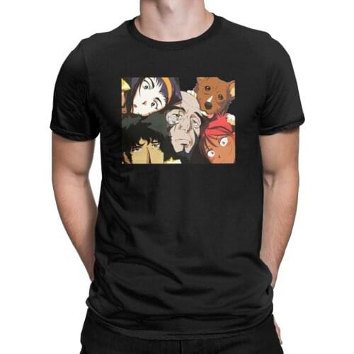 Cowboy Bebop T Shirts Men Bebop Anime Big Size Tops Short Sleeve Funny T-Shirt Men Cotton Tees Streetwear