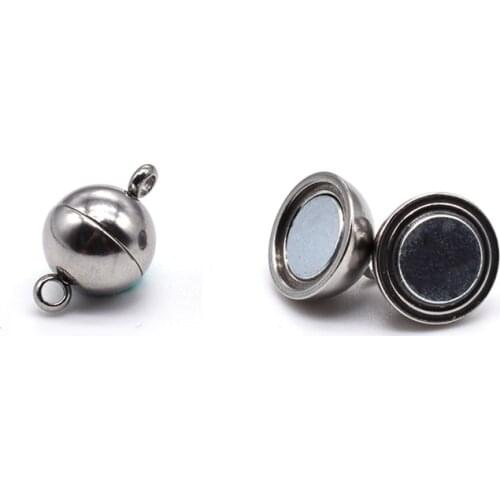 5pcs magnet clasps jewelry connector stainless steel 6//10/12mm ball Buckle Strong Magnetic Clasps for DIY bracelet Making