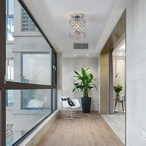 E27 Mini Crystal Ceiling Lamp Corridor Aisle Lamp Entrance Hall Lamp Lights Ceiling Bedroom Lamp Front Porch Decoration
