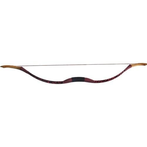 40LB Mongolia Recurve Bow 28" Draw Length Red Leaves Hunter Longbow for Hunting