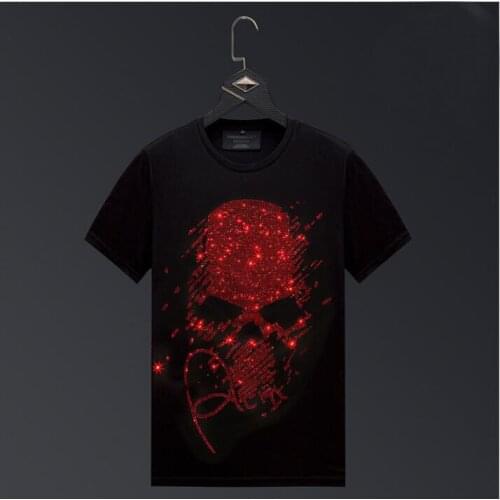 2021 New Summer T Shirt Mens 100% cotton T-shirts Tee Short Sleeve high quality Rhinestones Tshirt TOPS tee