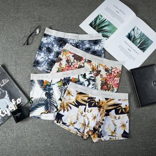 Ice Silk Mens Underwear Boxer Shorts Trendy Masculine Youth Four-corner Breathable Shorts Head Men Underwear Underwear for Men