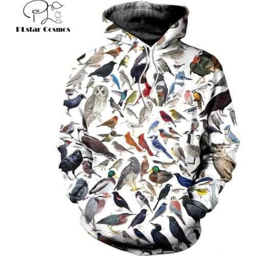 PLstar Cosmos 2019 New Fashion hoodies 3D Printed Collage Birds Hoodie Sweatshirt Unisex sudadera hombre Casual Streetwear