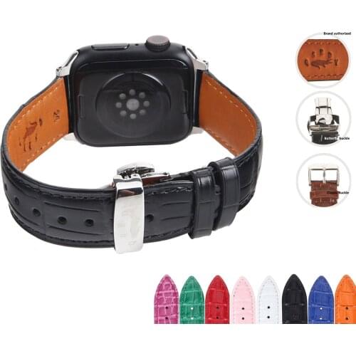 9 Colors Vintage Crocodile Leather WatchBands High Quality 12mm...24mm For Mens Women Suitable For Apple Watch 38mm 42mm