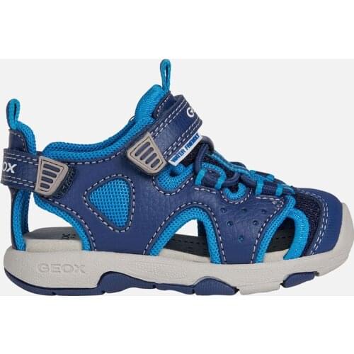 Geox kids crab sandal, with adjustable heel and ankle closure, reinforced toe, breathable and water resistant