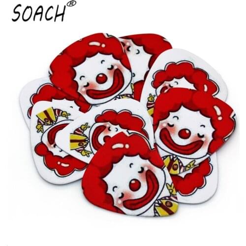 SOACH 50PCS 0.71mm high quality guitar picks two side pick Clown picks earrings DIY Mix picks guitar paddle Guitar Accessories