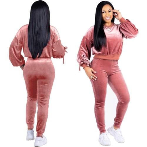 Sport two piece set women tracksuit womens two piece sets Autumn Fashion outfits Short tops Pencil Pants