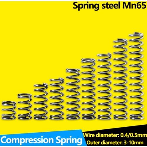 Y Type Cylidrical Helical Coil Compressed Shock Absorbing Pressure Return Small Compression Spring Steel WD 0.4 0.5mm Backspring
