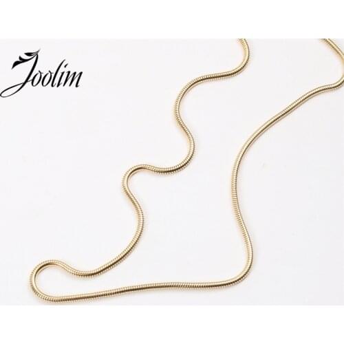 Joolim Jewelry PVD Gold Finish Symple Round Thick Snake Bone Necklace Stylish Stainless Steel Necklace
