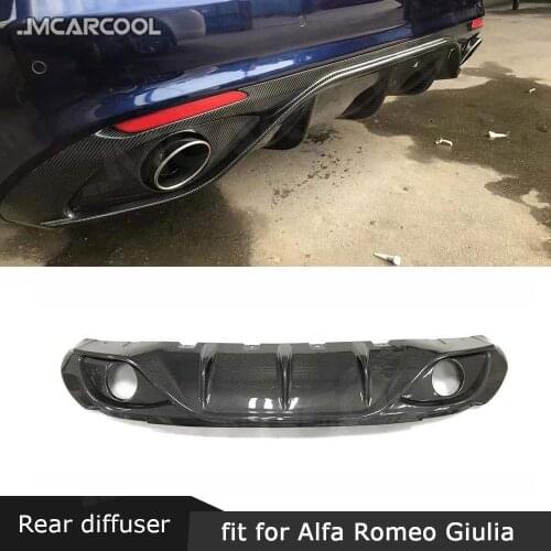 Carbon Fiber Rear Bumper Lip Diffuser Spoiler for Alfa Romeo Giulia Standard/Sport 2016-2018 Style Bumper Guard