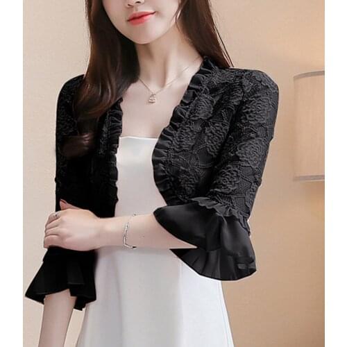 Womens Round Collar Shawl with Plain Floral Lace as Gifts for Girls FS99