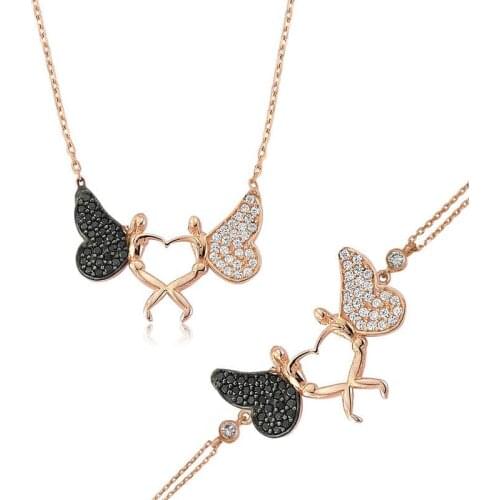Sterling silver Heart Angel Women 'S Set