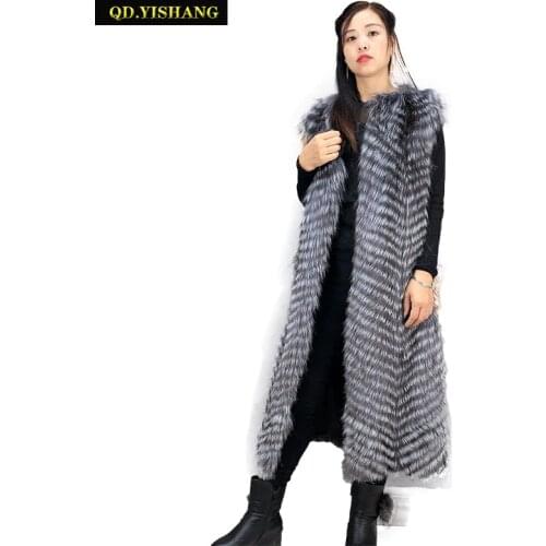 Real fur vest women winter Real fox fur vest Long ladies winter fox fur vest fashion Keep warm Spring and autumn QD.YISHANG