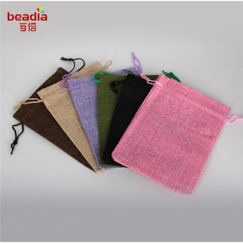 5pcs/Bag(13x18cm) Cotton Linen Pockets Cotton Drawstring Necklace Ring Jewelry Bag Wedding Birthday Christmas Gift Pouch Bag