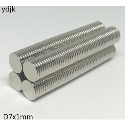 500PCS/LOT Disc magnet 7*1 N35 strong MM NdFeB Rare earth permanent magnet 7x1 Neodymium magnet 7 X 1 for speaker
