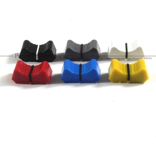 6pcs T-Slot Straight Slot Potentiometer Knob Cap Push Button / For Yamaha Allen & Heath Soundcraft Mixer Fader Cap