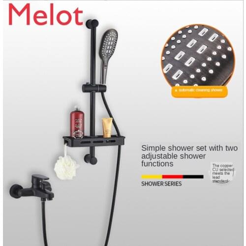 Black Nordic shower faucet bathroom switch hot and cold bath faucet triple bath shower valve
