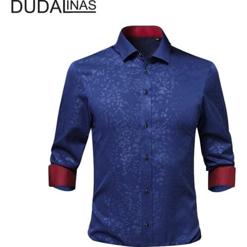 Dudalinas New Arrived Brand Clothing Male Shirt Long Sleeve Shirt 2020 Summer New Slim Fit Shirt M-5XL Casual Shirt Men Clothes