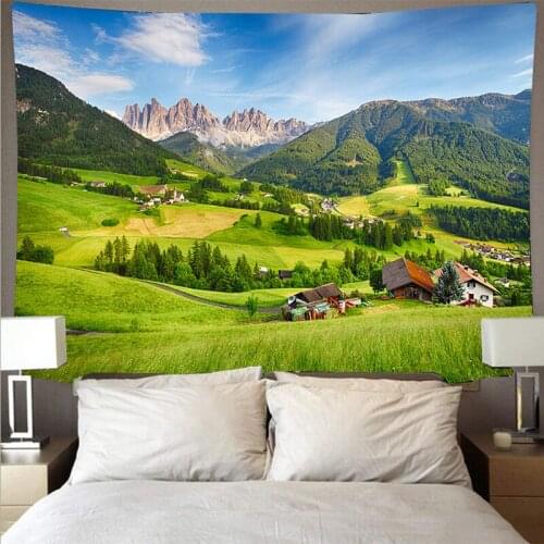 Aggcual Nordic natural scenery tapestry wall hanging Art Print Background cloth home decor mural Wall coverings tablecloth tap23