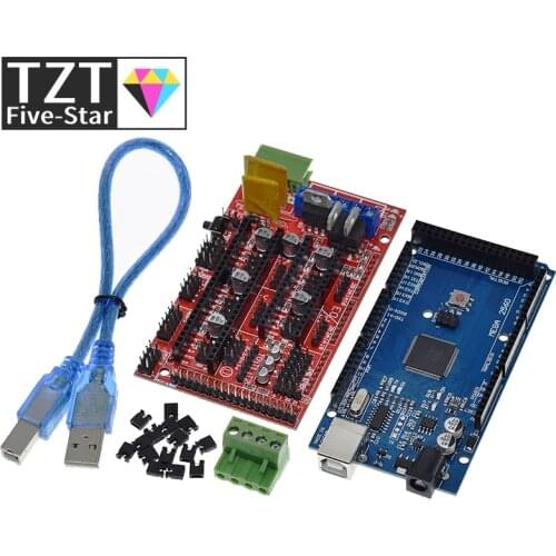 TZT Mega 2560 R3 Mega2560 REV3 + RAMPS 1.4 Controller for Arduino 3D Printer arduino kit Reprap MendelPrusa
