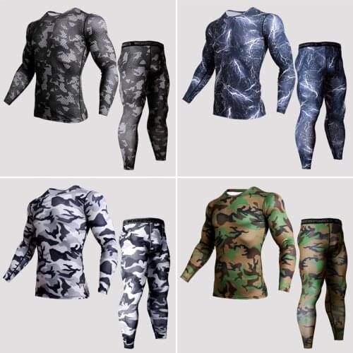 New male compression shirt 2018 sports suit training fitness Active Jogging Trousers Running Track GYM clothing Mens Sportswear