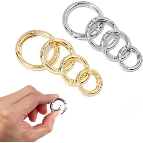 Mental Spring Clasps O Rings Openable Spring Gate Keyring 20-33mm Snap Hook For Leather Bag Belt Luggage Connector For Diy Jewel