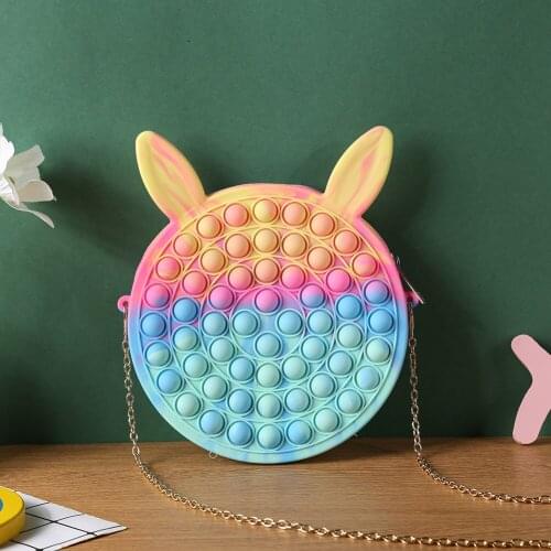 Cute fashion Large-Size Fingertip Toys Push Bubble Popet Pendant Bag Adults Children Decompression Toys Christmas Gifts 2021 New