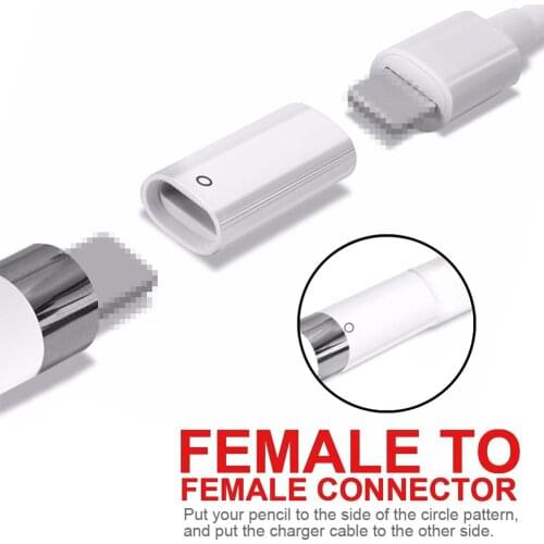 Mini 8 PIN Connector Charging Adapter for Apple Pencil Female to Female Cable Converter Home Office Easy Charger Accessories