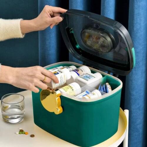 Multi Layers Plastic Portable First Aid Kit Container Medicine Boxes Family Emergency Storage Boxes Medicine Organizer Pill Case