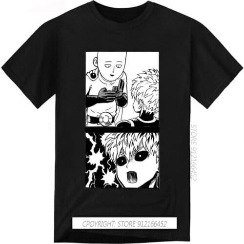One Punch Man Saitama And Genos Unisex T-Shirt Brand Clothes Slim Fit Printing Mens Funny T Shirt Anime Manga Tees