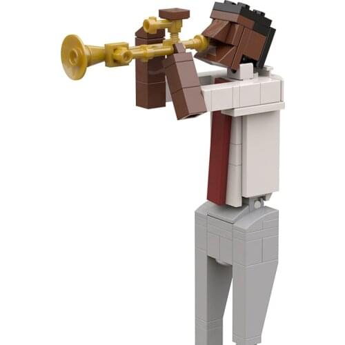 MOC Musical Instrument Trumpeter Creativy Education Blow The Horn Instrument DIY Building Blocks Bricks Toy Master Children Gfit