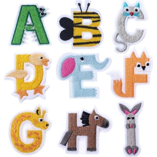 Letter Iron On Patches On Clothes Cartoon Cloth T Shirt Sticker Sewing Badge Patches For Children Stripes On Clothes Embroidered