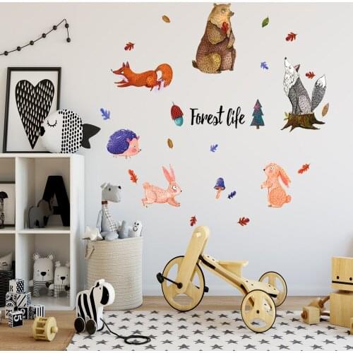 Forest animal art wall decoration childrens room wall sticker kindergarten living room bedroom decoration wall decal