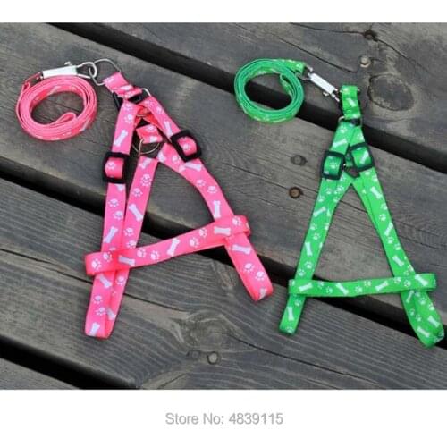 100pcs/lot Nylon Pet Dog cat Leashes with Harness Together Adjustable Pet Leash for Small Dogs