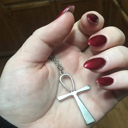 Huge Gold Ankh Necklace-Bronze Ankh Necklace-Egyptian Ankh Necklace-Ankh Charm-Antique Toned Jewelry Cross Fashion Charm