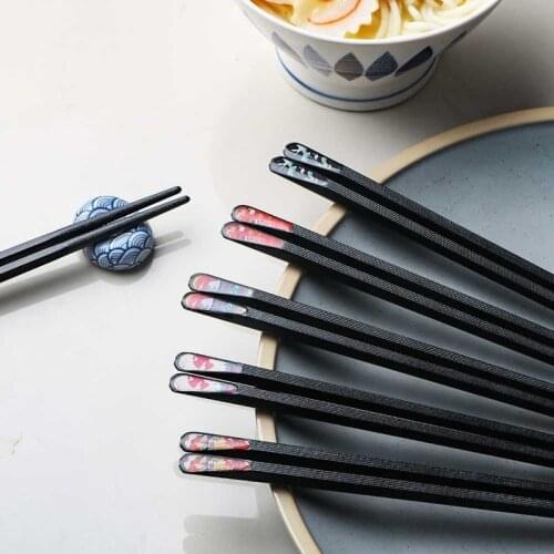 Japanese-style Chopstick Food Grade Material Flower Pattern Chopsticks Kitchen Tableware Tools Accessories Non-slip Chop Sticks