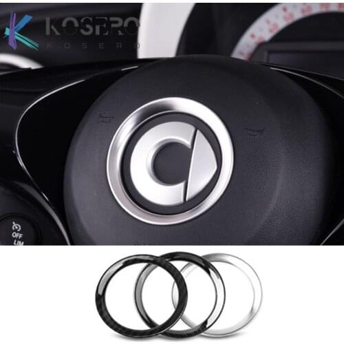 Stainless steel steering wheel panel center cover For new Smart 453 Fortwo Forfour decorative metal ring auto parts car styling