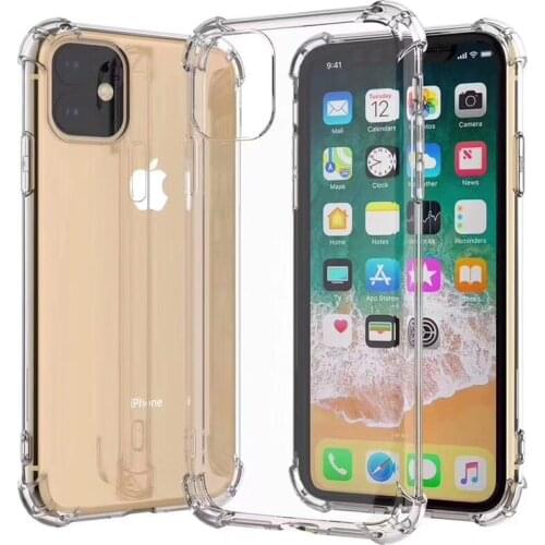 100pcs Air Cushion Clear Transparent Case Soft TPU Silicone Rubber Cover For iPhone 13 Pro Max 12 Mini 11 XS XR X 8 7 6 Plus SE