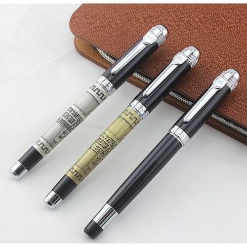 Jinhao Rollerball Pen 0.7mm black refill 189 Gold Office Students ballpoint pen/Metal ball pen/gel pens line friends