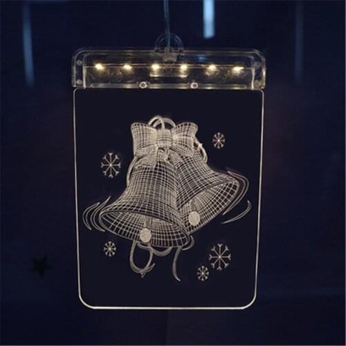 Led Christmas Decoration Sucker Lamp Snowman Christmas Tree Pentagram Curtain Battery Lamp Holiday Decoration Lamp YK12