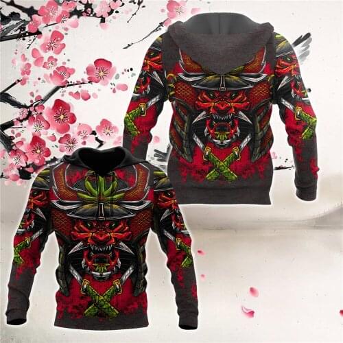 CLOOCL Fashion Japanese Sakura Samurai Hoodie 3D Print Designs Hooded Sweatshirt Men Women Harajuku Streetwear Coat Pullover