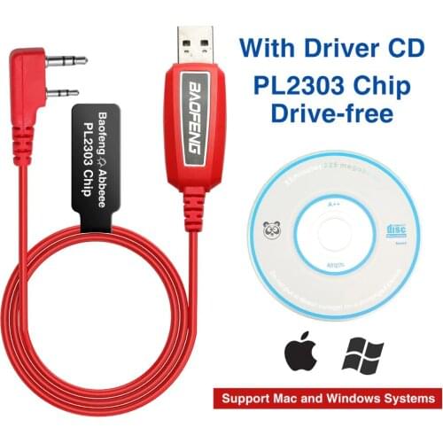 Upgrade Baofeng Red PL2303 Drive-Free USB Programming Cable For Baofeng UV-5R BF-F8HP BF-888S Portable Ham Walkie Talkie