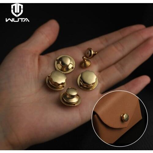 WUTA Design 100% Brass Bag Lock Spring Buckle Case Metal Insert Lock Round / Flower Head Decorate DIY Leather Craft Hardware