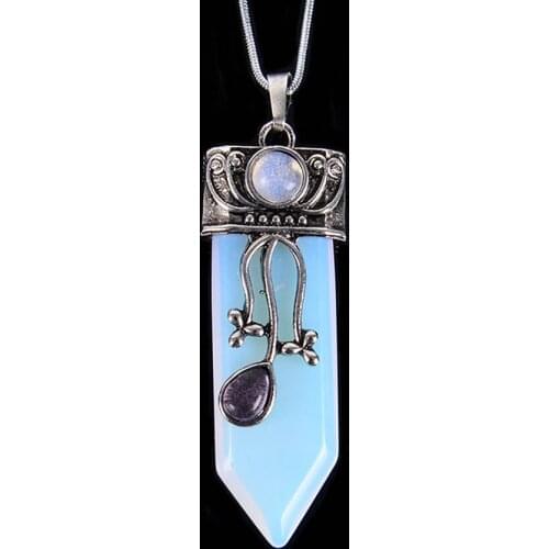 Reiki Natural Gem Stone Sword Pendants Pendulums Labradorite Pink Quartz Lapis Lazuli Black Obsidian Tiger Eye Jewelry D114-D124