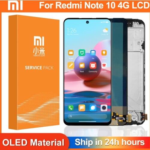 6.43'' Super AMOLED Screen For Xiaomi Redmi Note 10 4G LCD Display With Touch Screen Digitizer Assembly for Note10 M2101K7AI