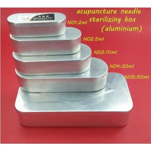 1set/5size/5pcs Medical needles acupuncture needle sterilizing box aluminium box 2/5/10/20/50 ML set medcine box container